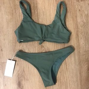 Green tied bikini
